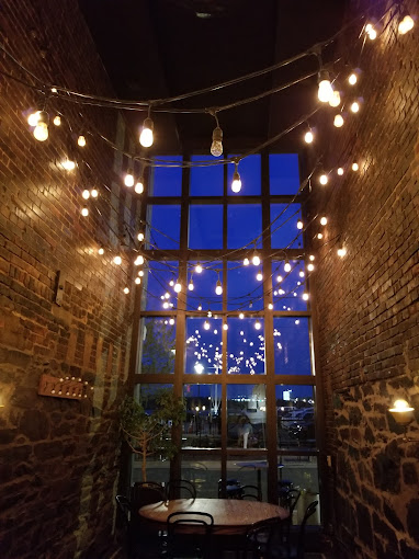 Chadwicks Alexandria Dining Area with String Lights